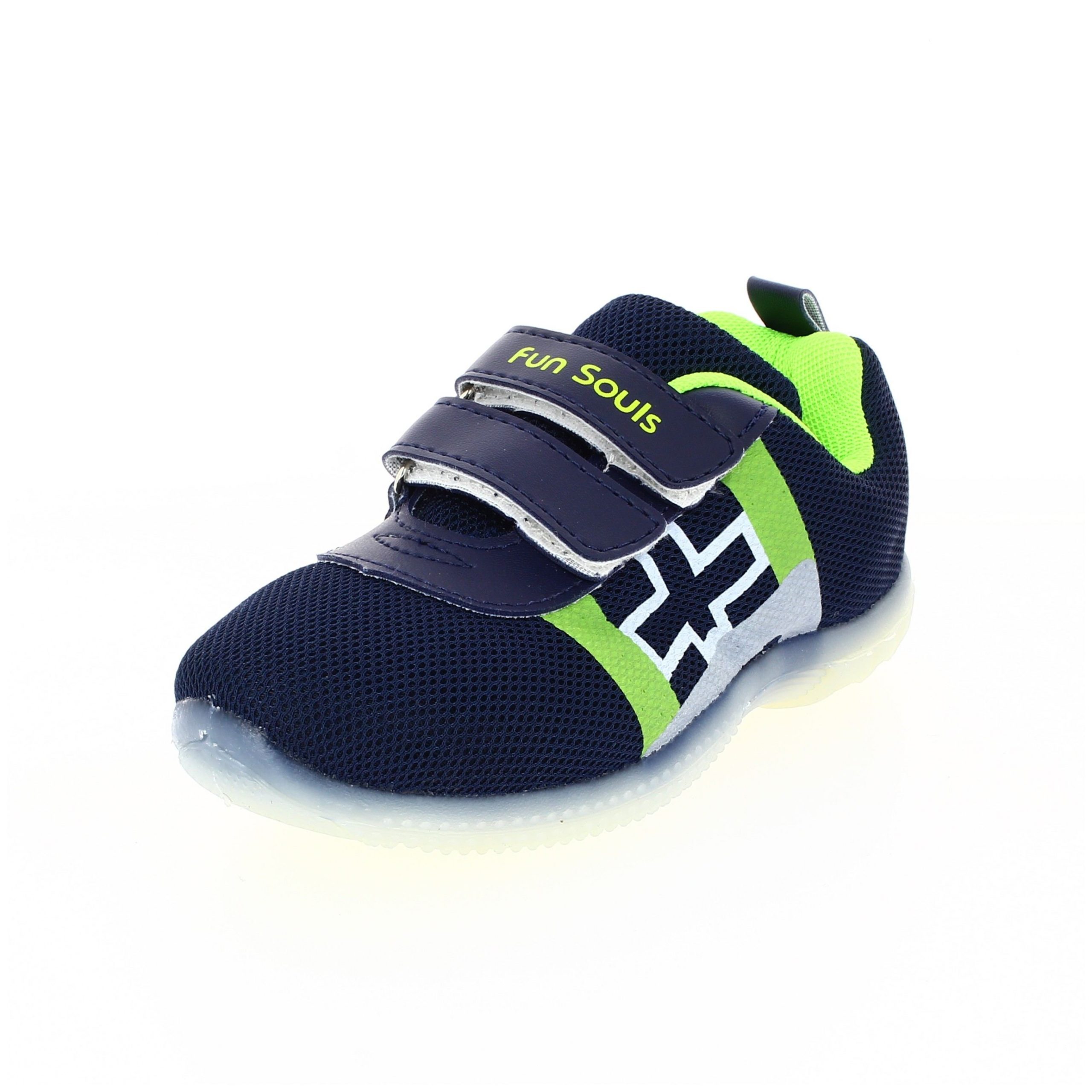 Fun Souls Boys Casual Velcro Shoe Green