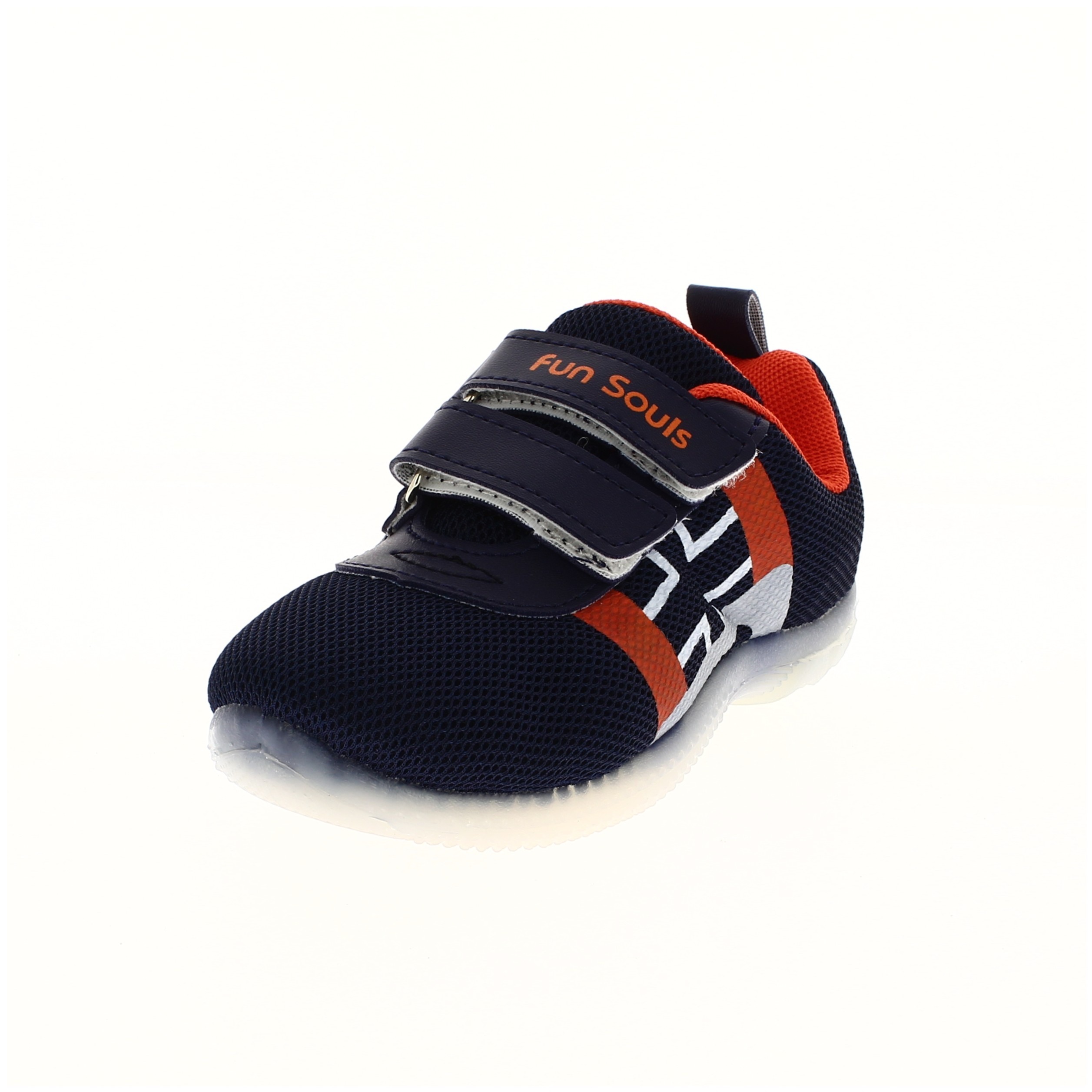 Fun Souls Boys Casual Velcro Shoe Orange