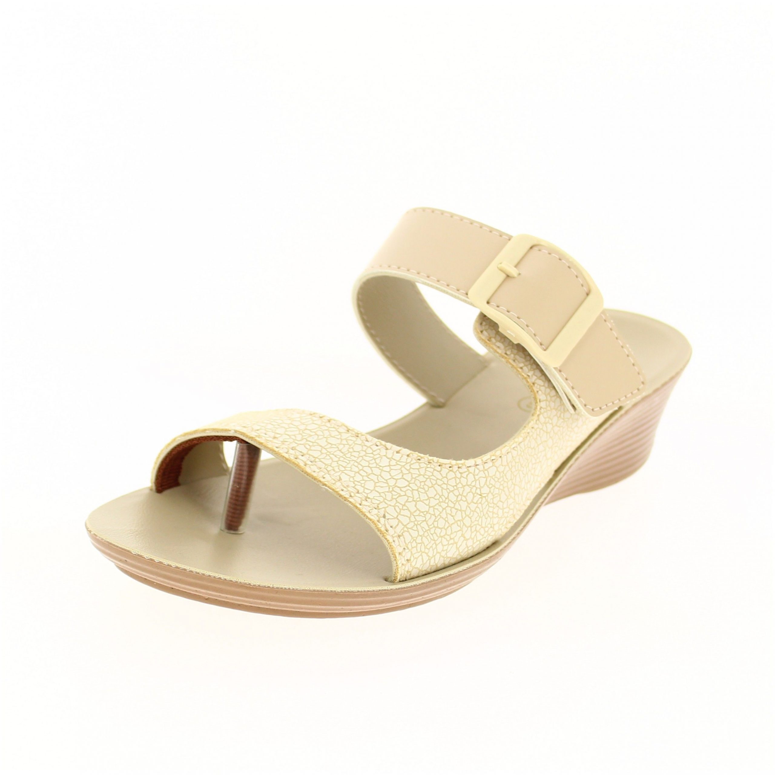 U Softo Women Casual Toe ring Slipper Cream