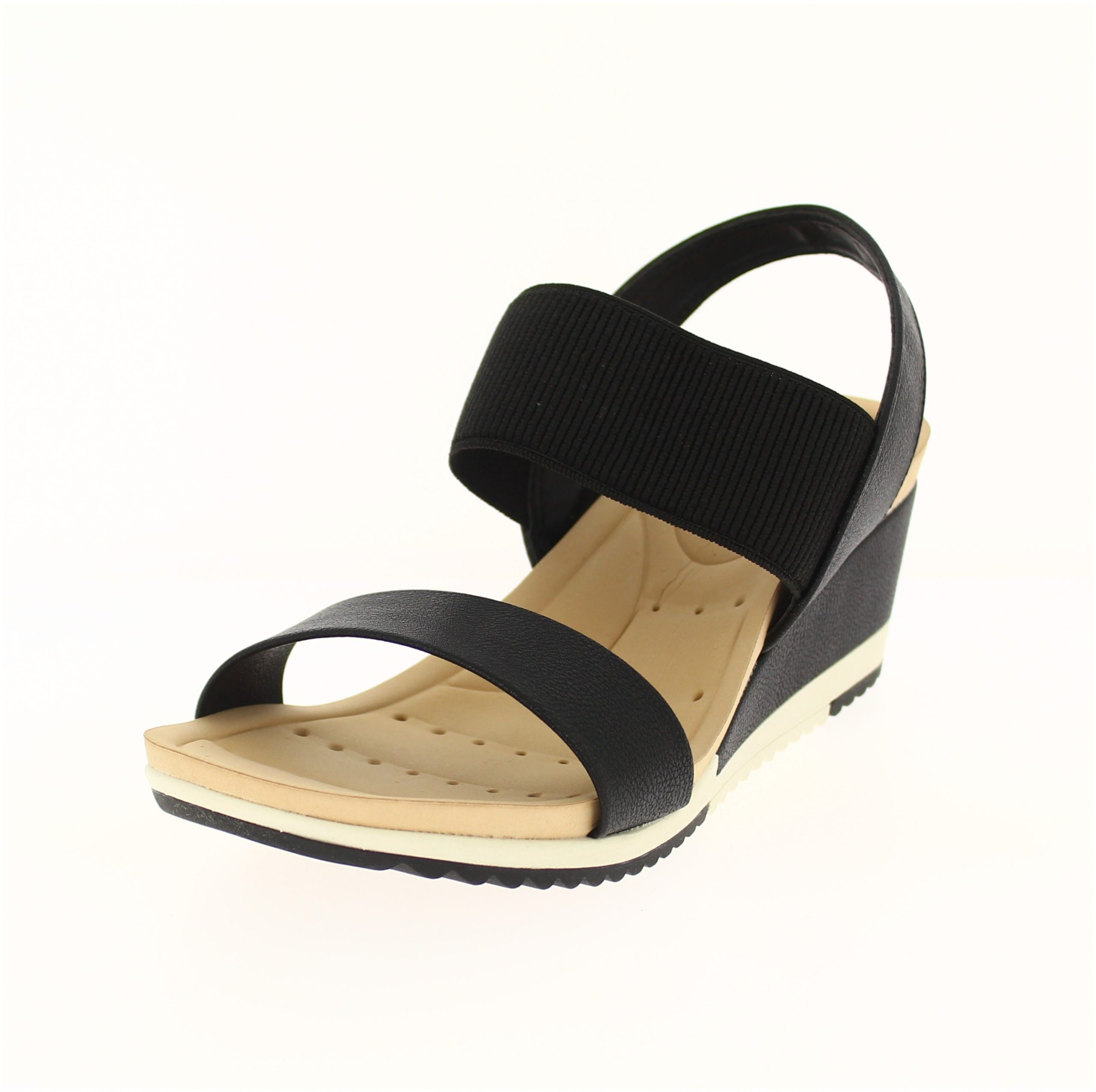 MODARE Women Casual Slip-on Wedge Black