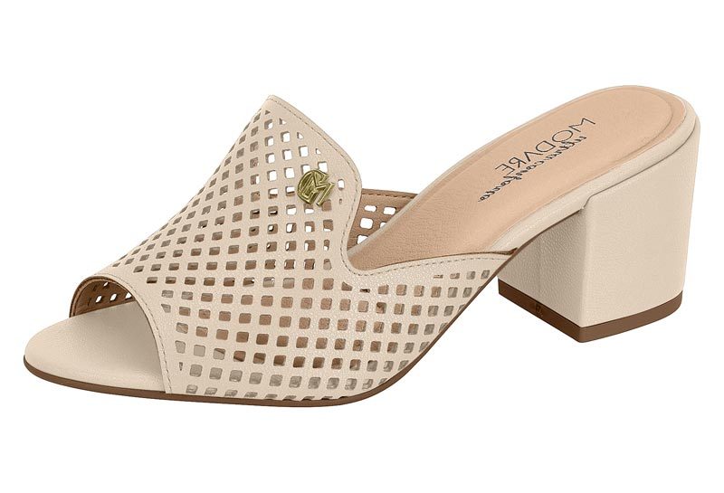 MODARE Women Casual Slip-on Heel Cream