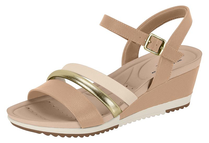 MODARE Women Casual Slip-on Wedge Beige