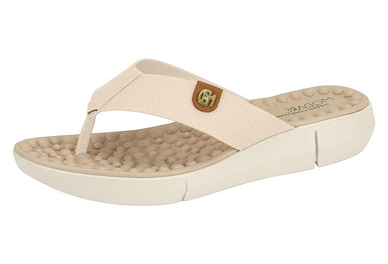 MODARE Women Casual V-strap Slipper Cream