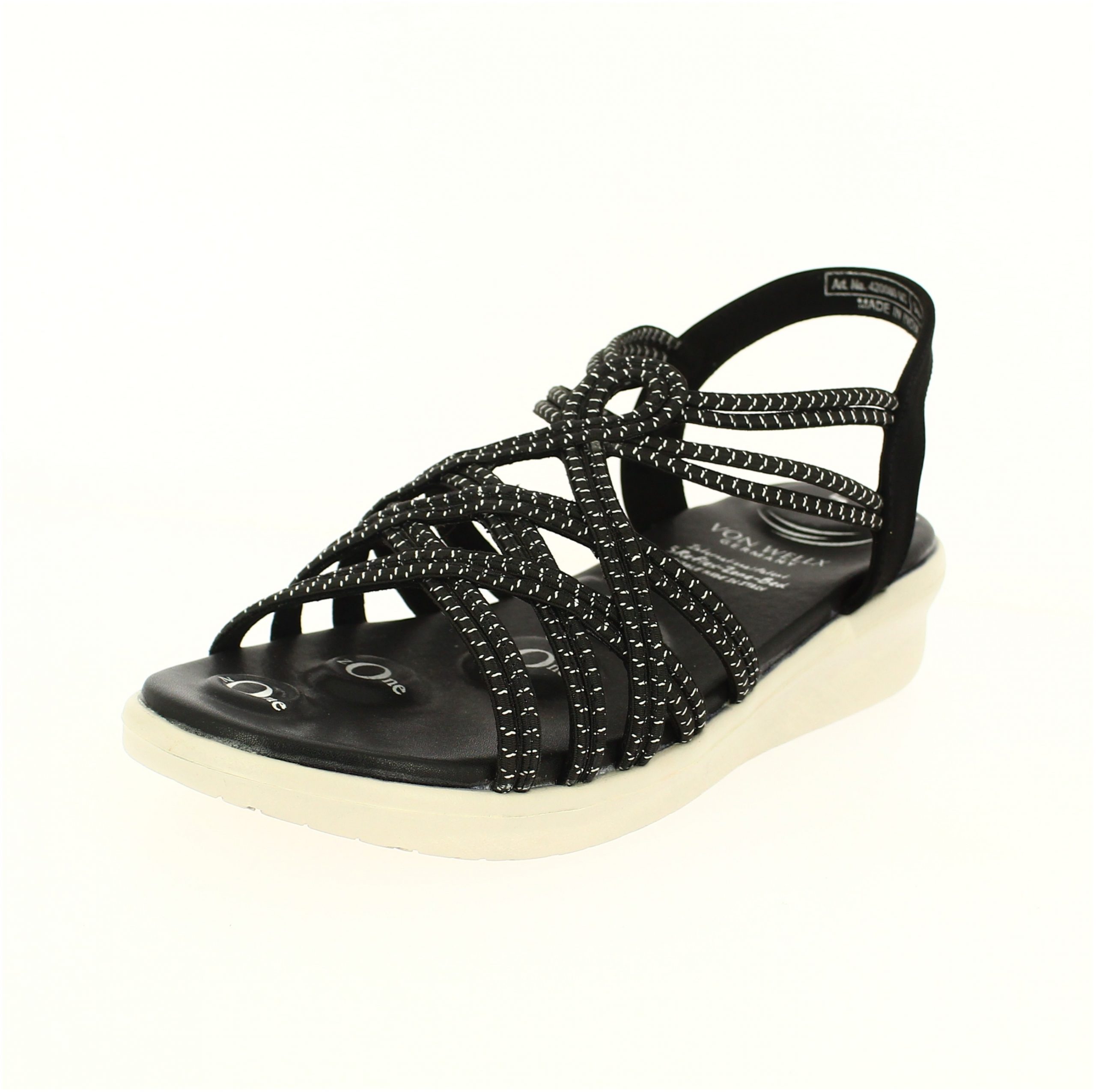 Von Wellx Women Casual T-Strap Slippers Black