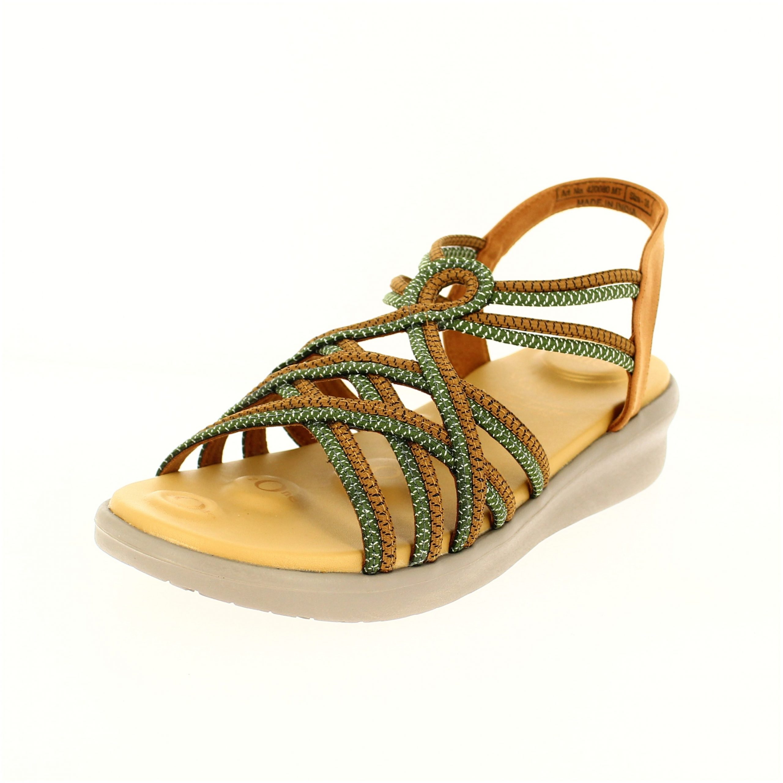 Von Wellx Women Casual T-Strap Slippers Tan