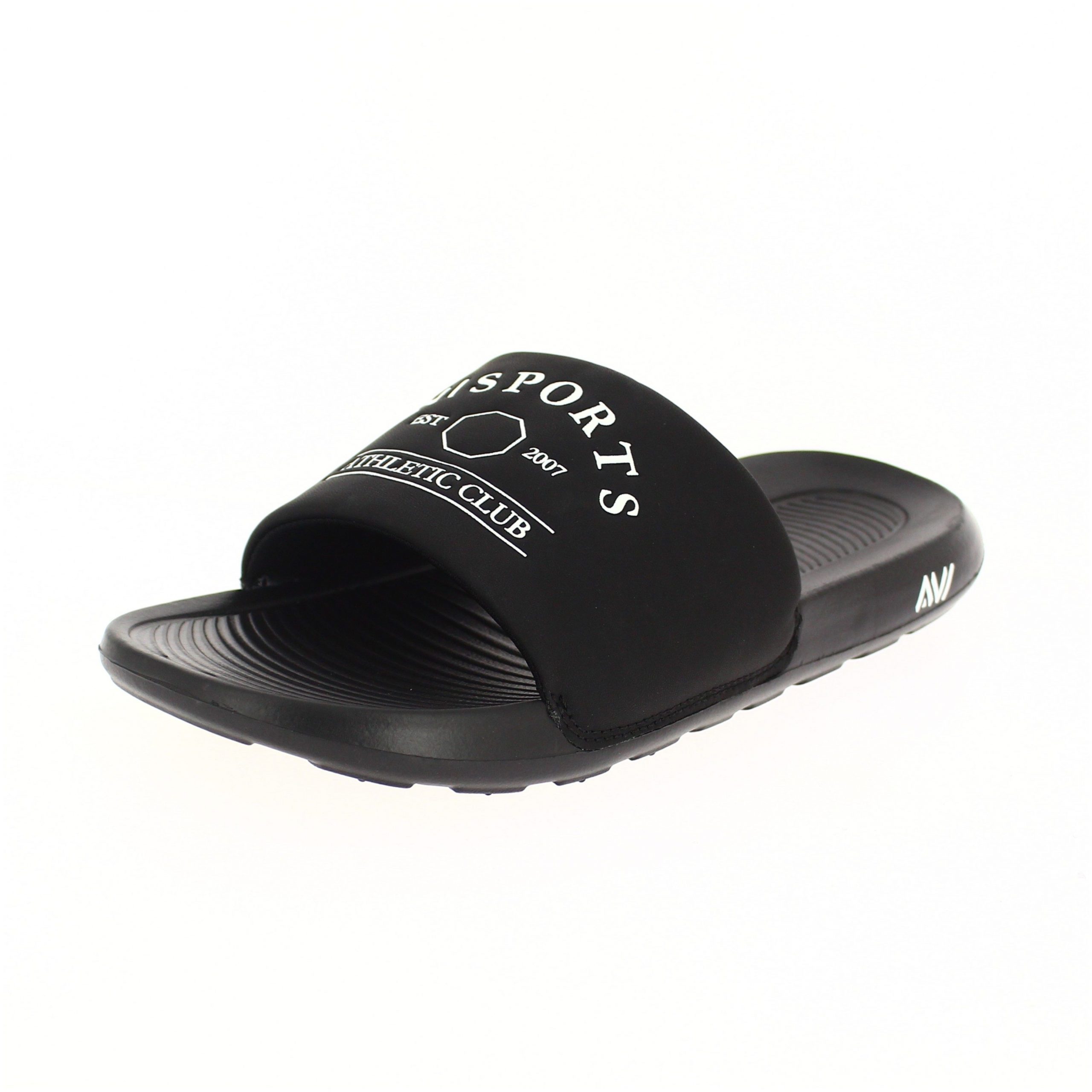 AVI Men Casual Slip-On Sliders Black