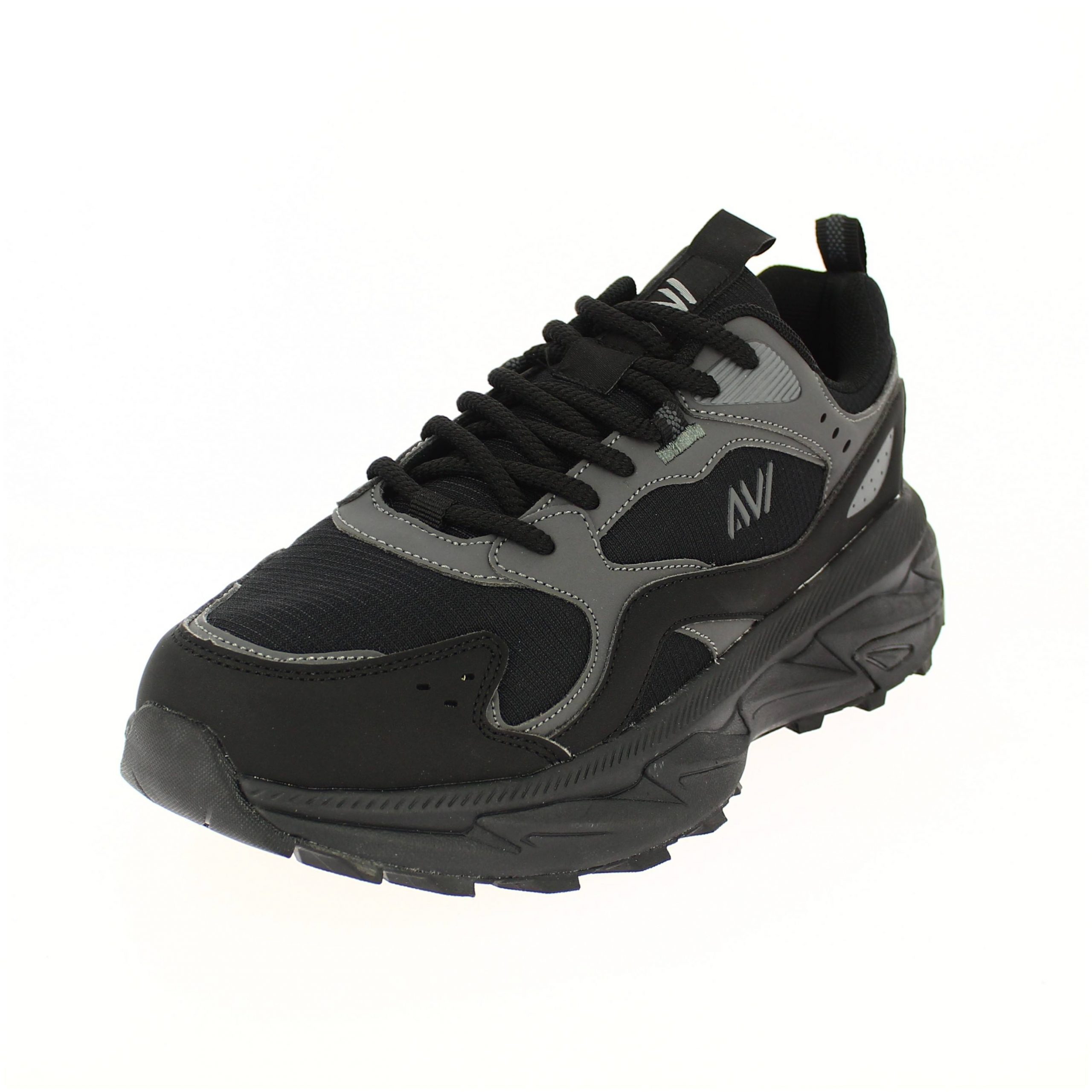 AVI Men Running Lacing Shoes Black