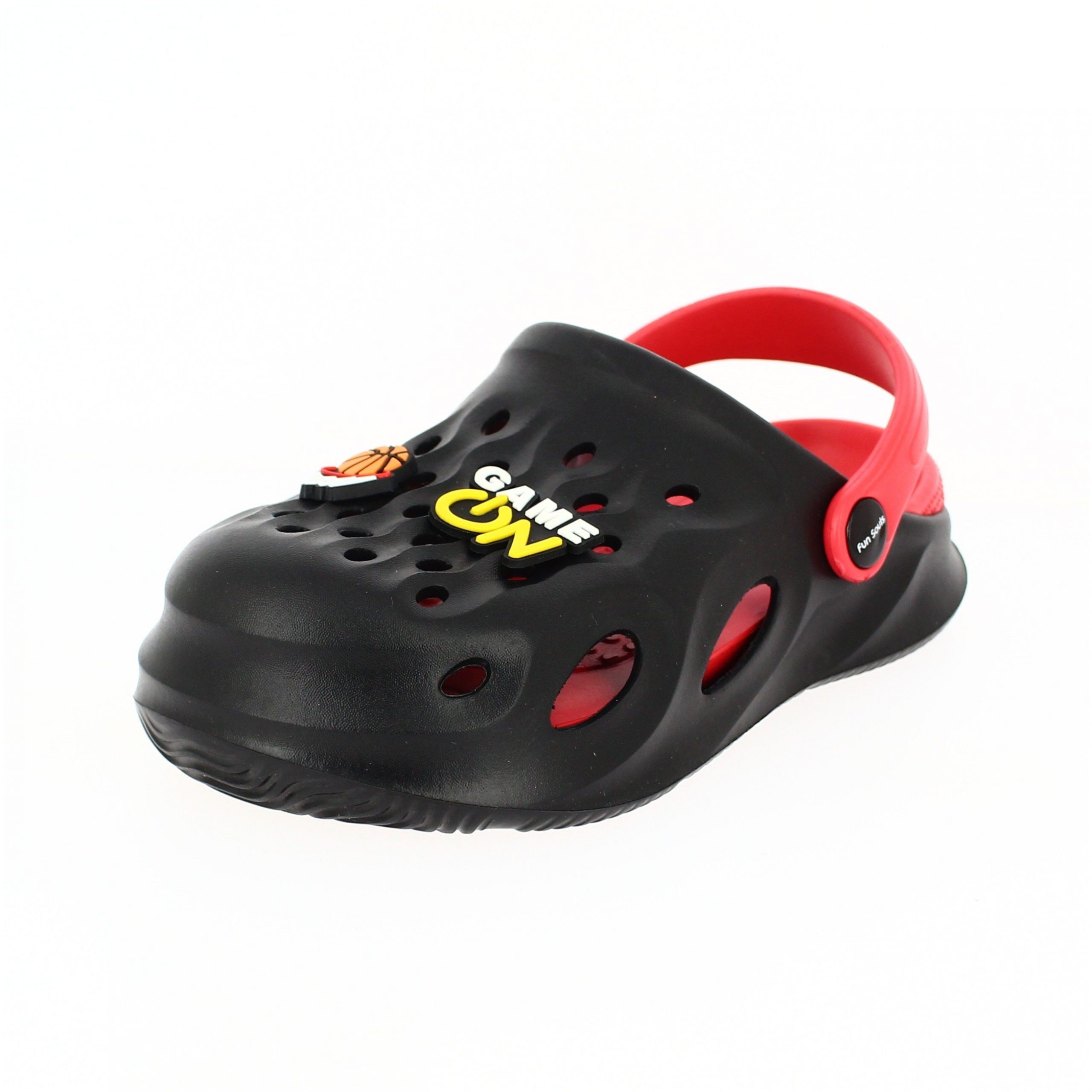 Fun Souls Boys Casual Slip-On Sandals - Black / Red