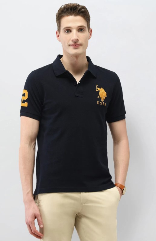 US POLO Men Casual Half Sleeve T-Shirt Navy