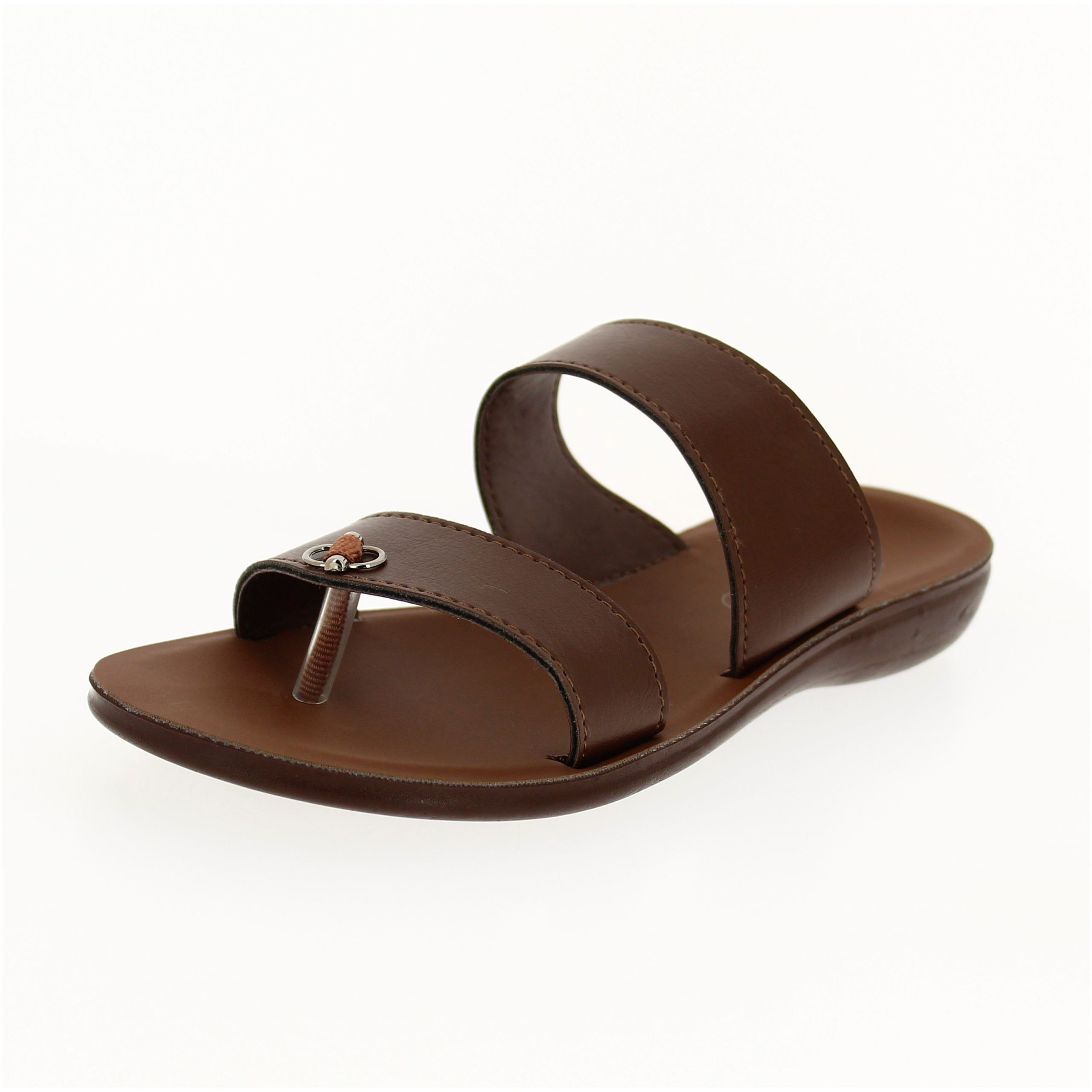 U Softo Women Casual Toe Ring Slippers BROWN