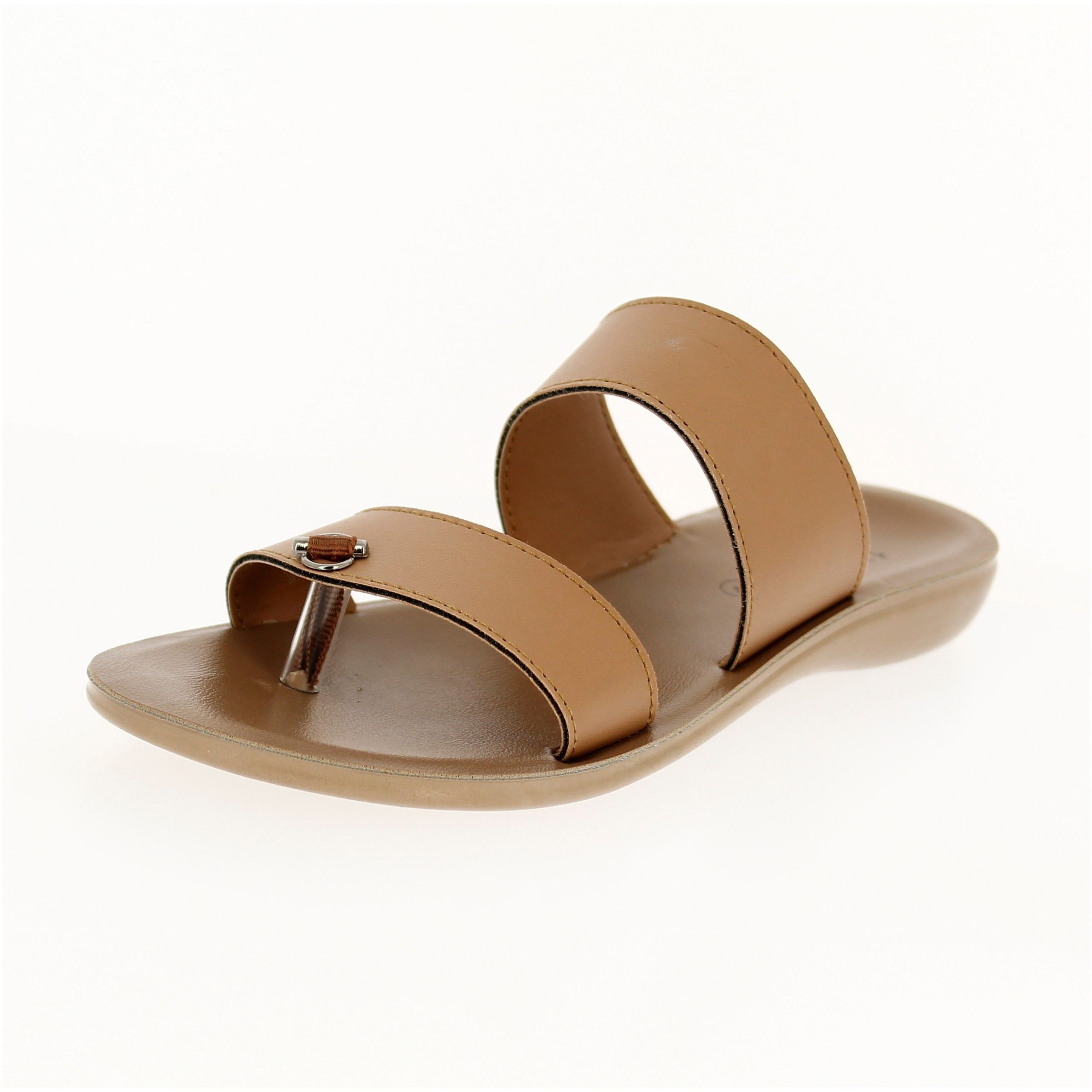 U Softo  Women Casual  Toe Ring Slippers BEIGE