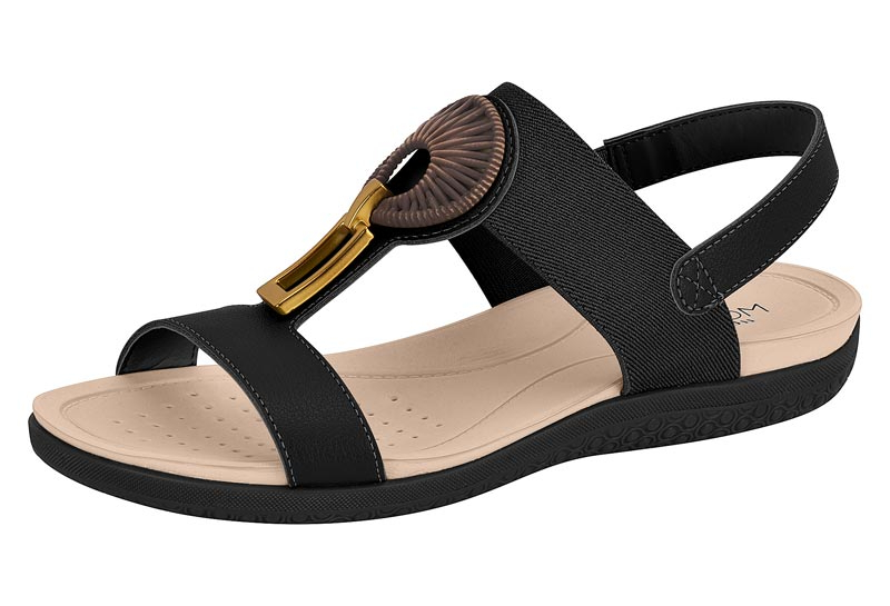 MODARE Women Casual Slip-On Sandals Black