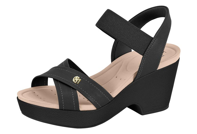 MODARE Women Casual Slip-On Wedge Black
