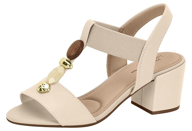 MODARE Women Casual Slip-On Heels Cream
